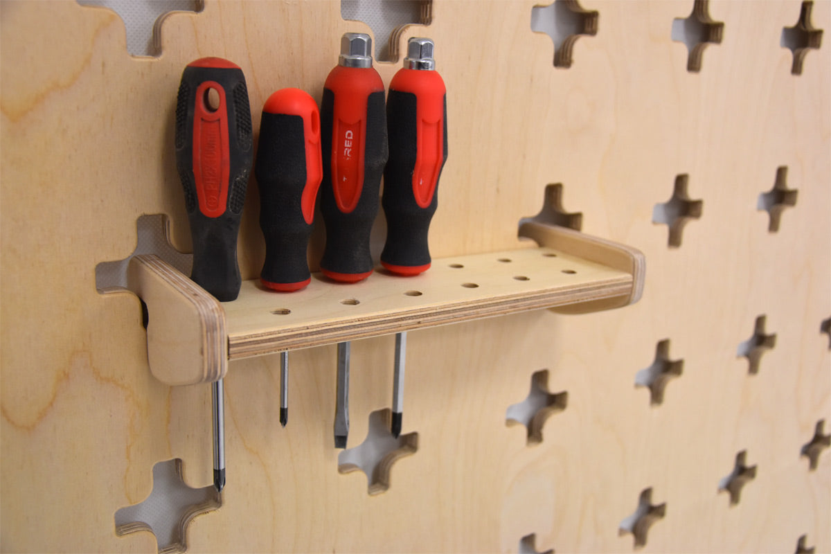 Workshop wall set with accessories – hooks, screwdriver holder and drill holder