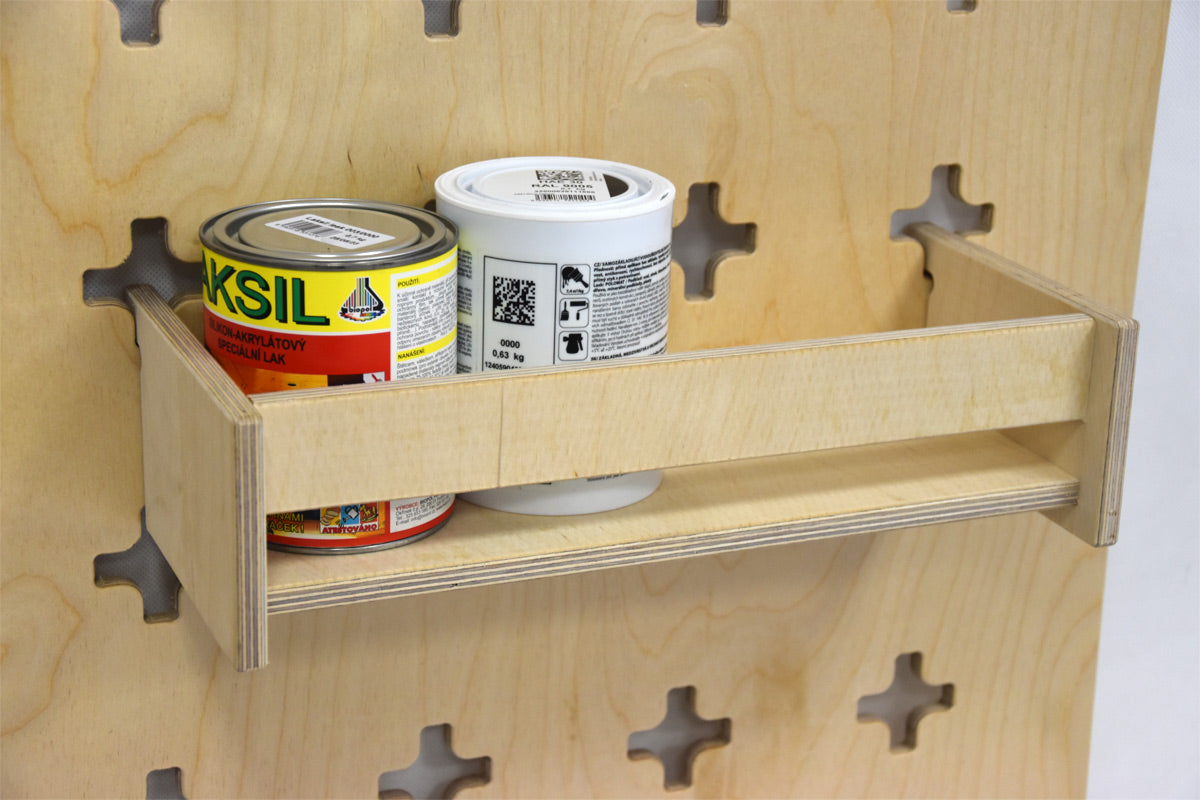 Hanging shelf with stopper