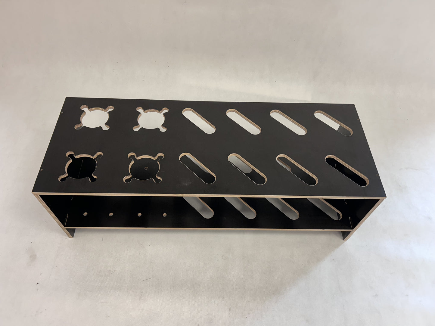 Combined wooden stand for skis and poles