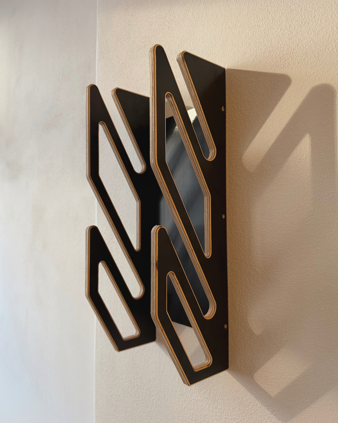 Black Wall Rack for 2 Skateboards