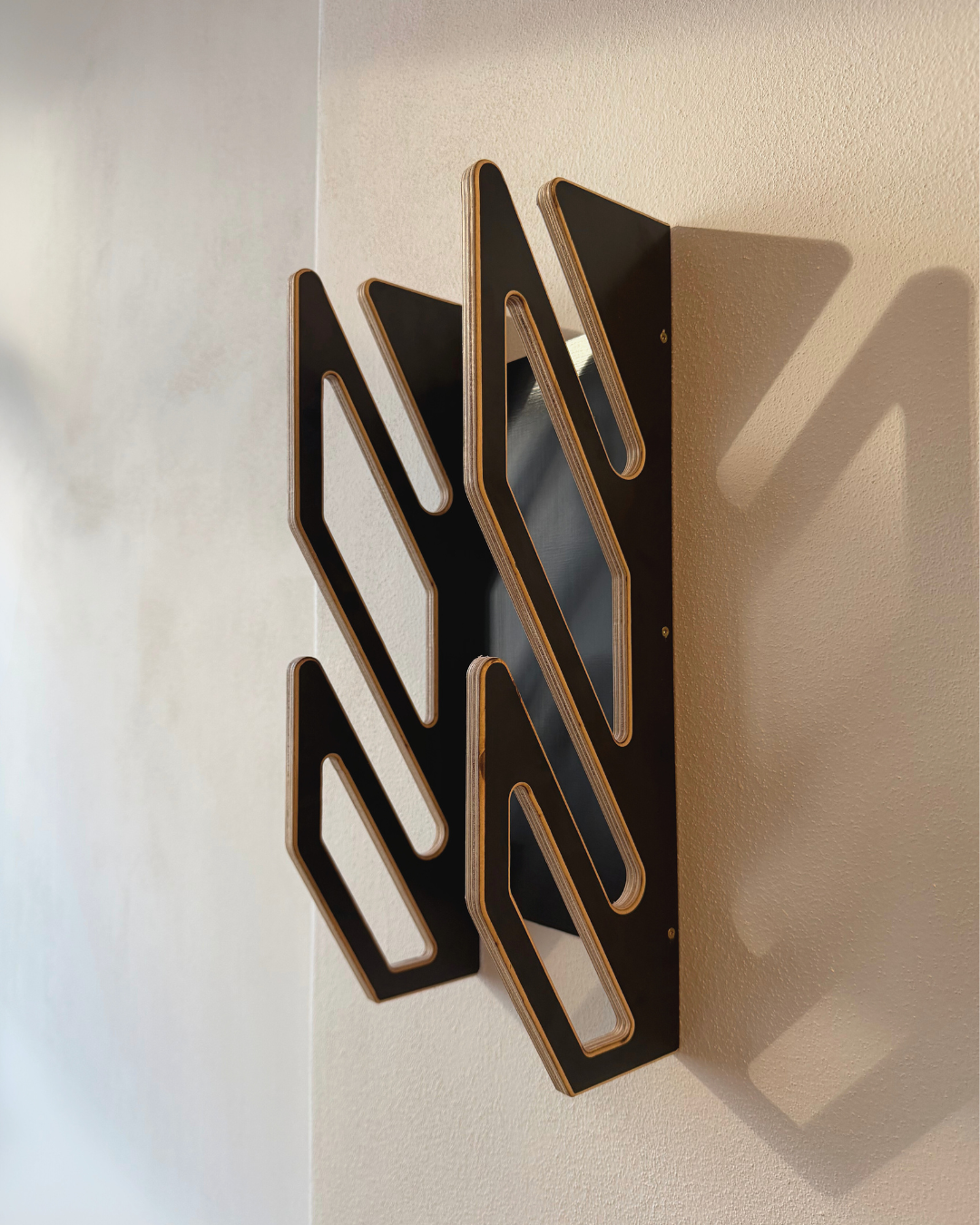 Black Wall Rack for 2 Skateboards