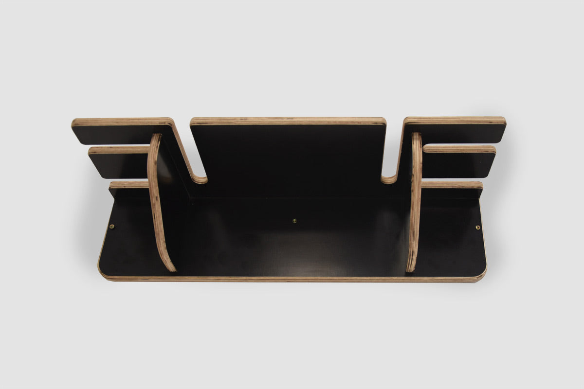 Wall holder for 2 pairs of skis and poles