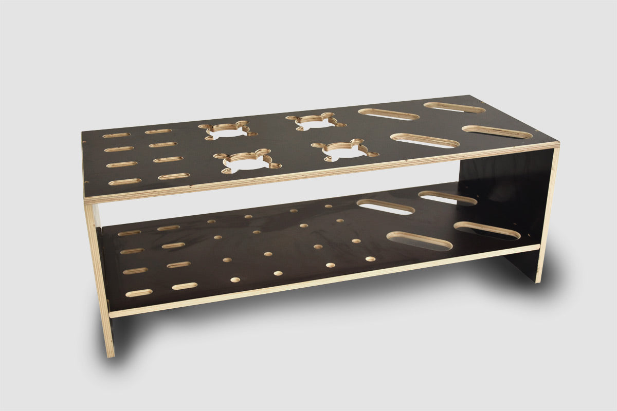 Combined wooden stand for alpine, cross‑country skis and poles