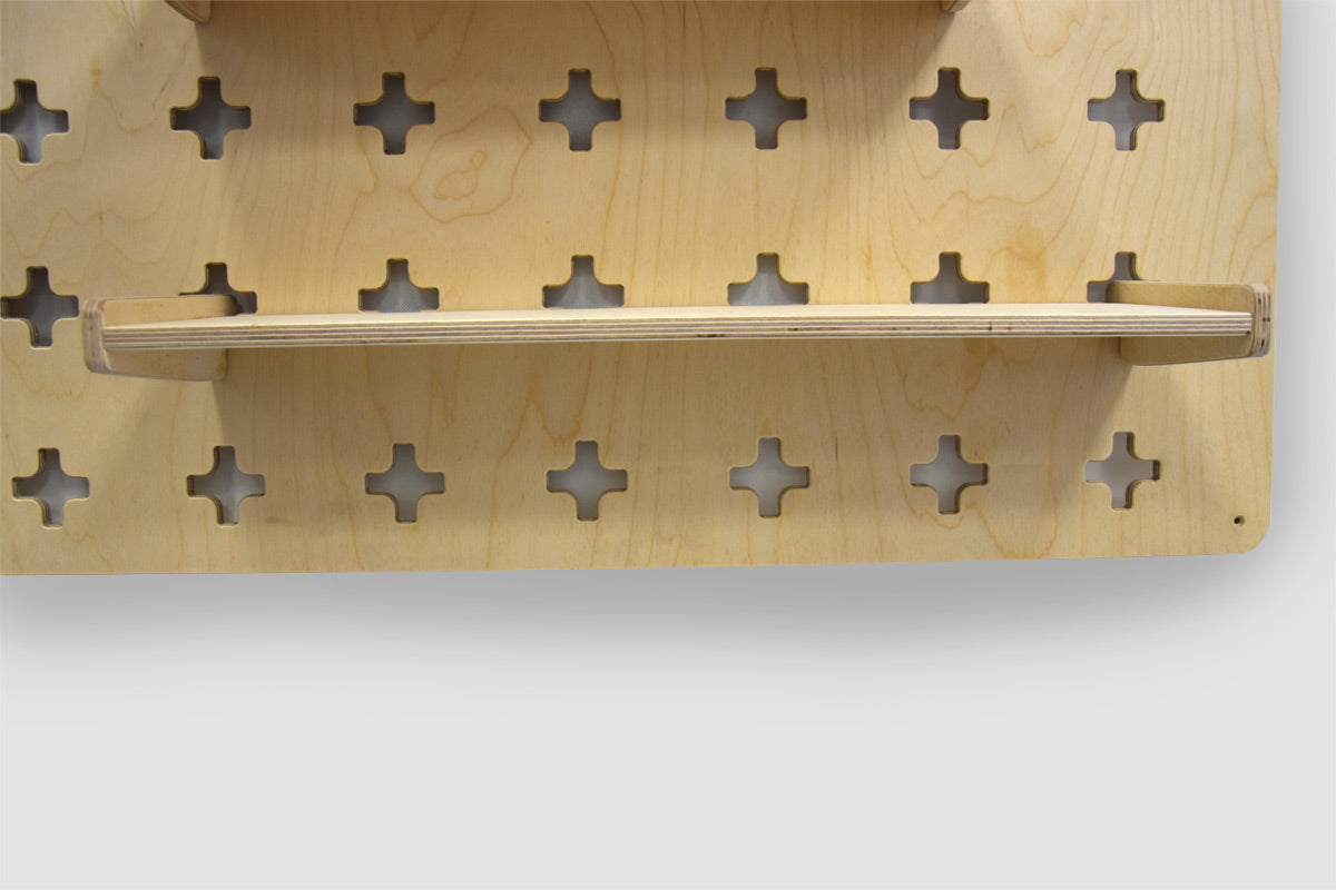 Hanging shelf for tool wall