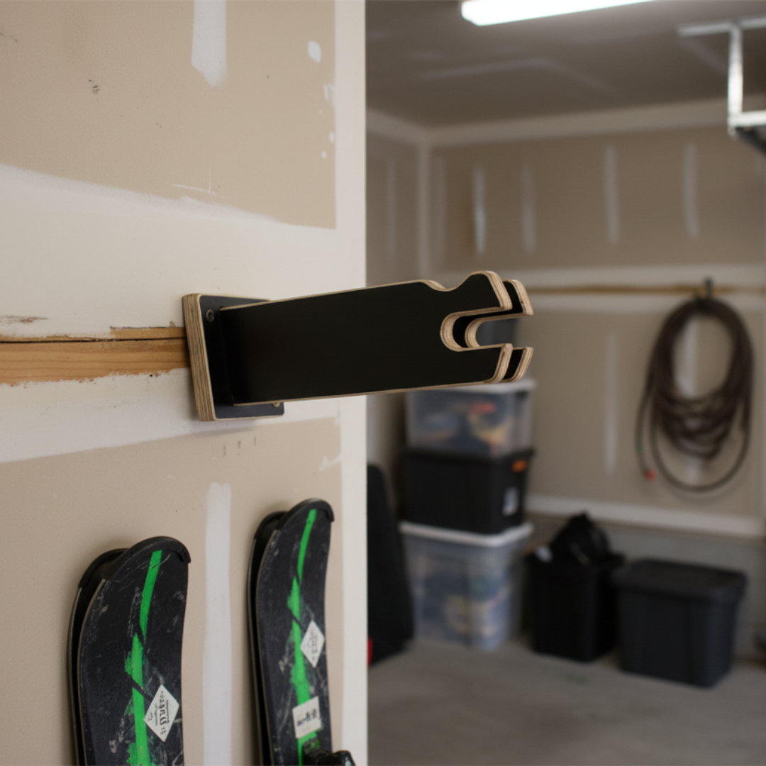 Hanging stand for 1 pair of skis